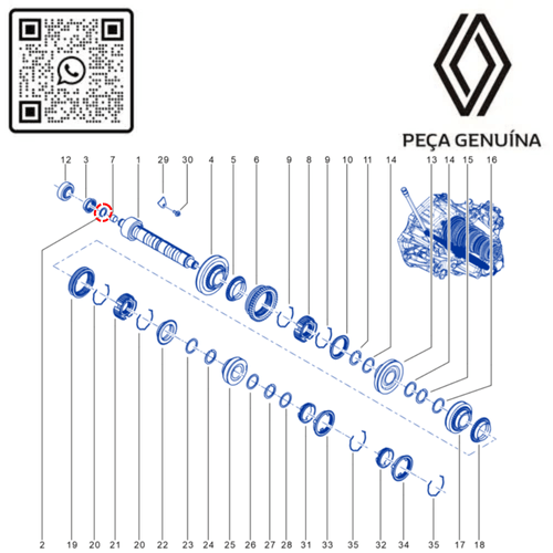 RN 45241R 322045241R ANEL TRAVA ROLAMENTO TRASEIRO EIXO CAMBIO KWID - 3